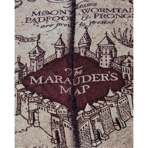 Northwest Woven Tapestry Throw Blanket 48 x 60 Inch Marauder's Map Harry Potter - Picture 2 of 4
